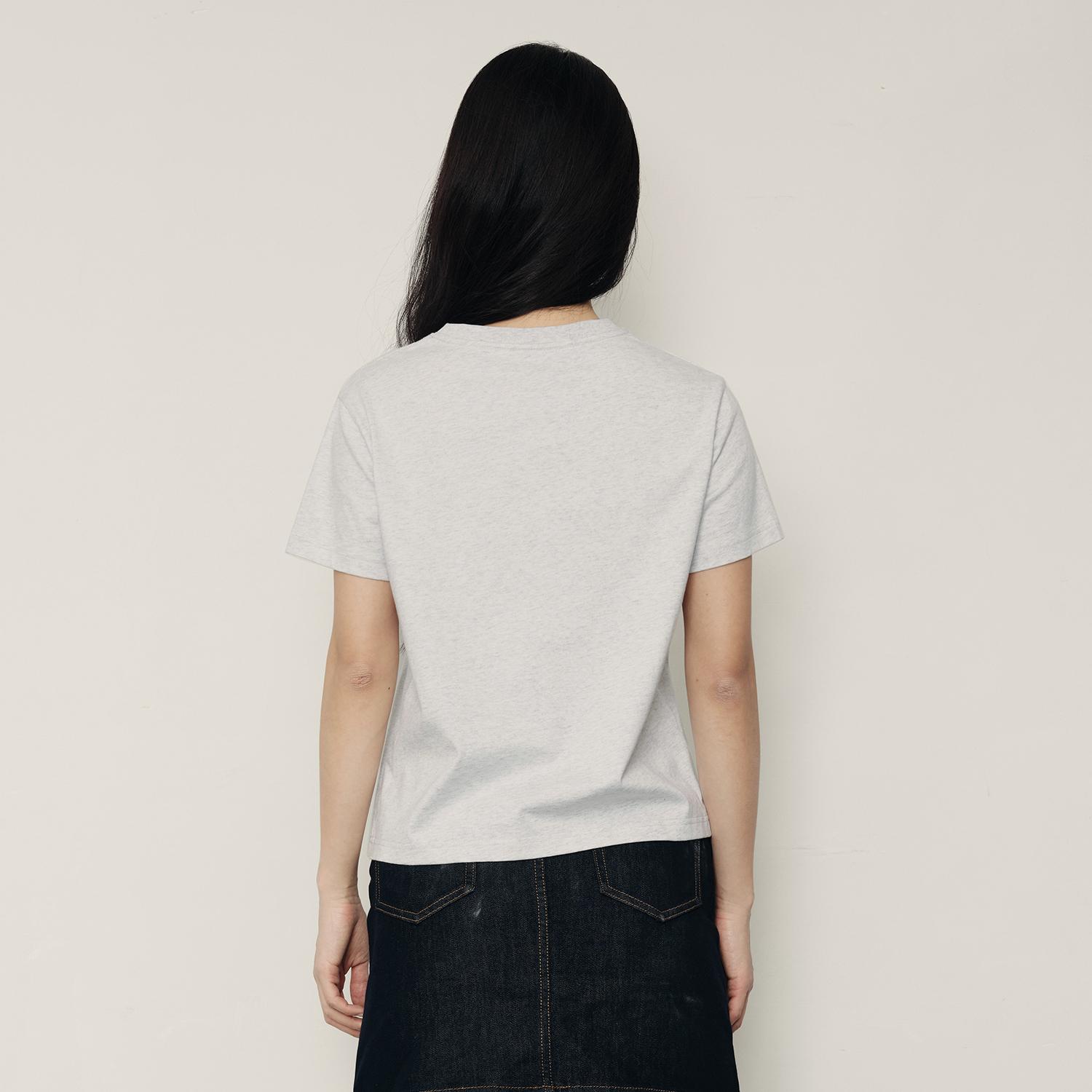 Women's Loose Fit Graphic Print Tee | Korea Collection - Grey - Giordano