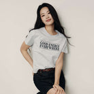 Women's Loose Fit Graphic Print Tee | Korea Collection - Grey - Giordano