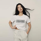 Women's Loose Fit Graphic Print Tee | Korea Collection - White - Giordano