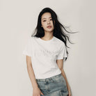 Women's Loose Fit Graphic Print Tee | Korea Collection - White - Giordano