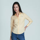 Women's Oxford Long Sleeve Embroidery Shirt - Giordano Online