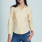 Women's Oxford Long Sleeve Embroidery Shirt - Giordano Online
