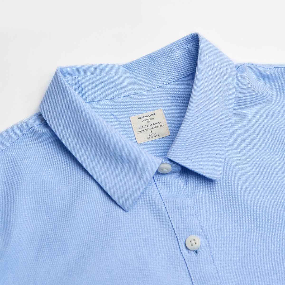 Women's Oxford Long Sleeve Embroidery Shirt - Giordano Online