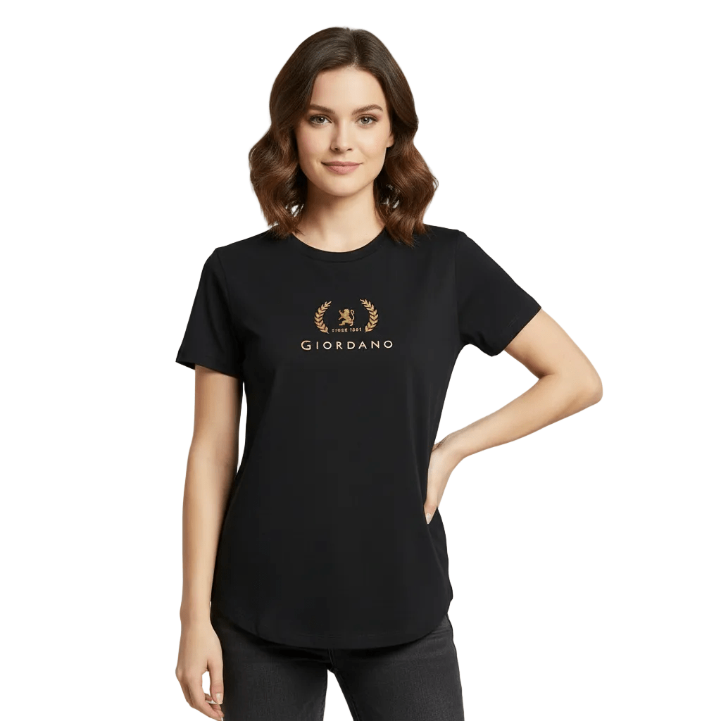 Women’s Regular Fit Cotton Crew Neck Printed Tee - Giordano Online