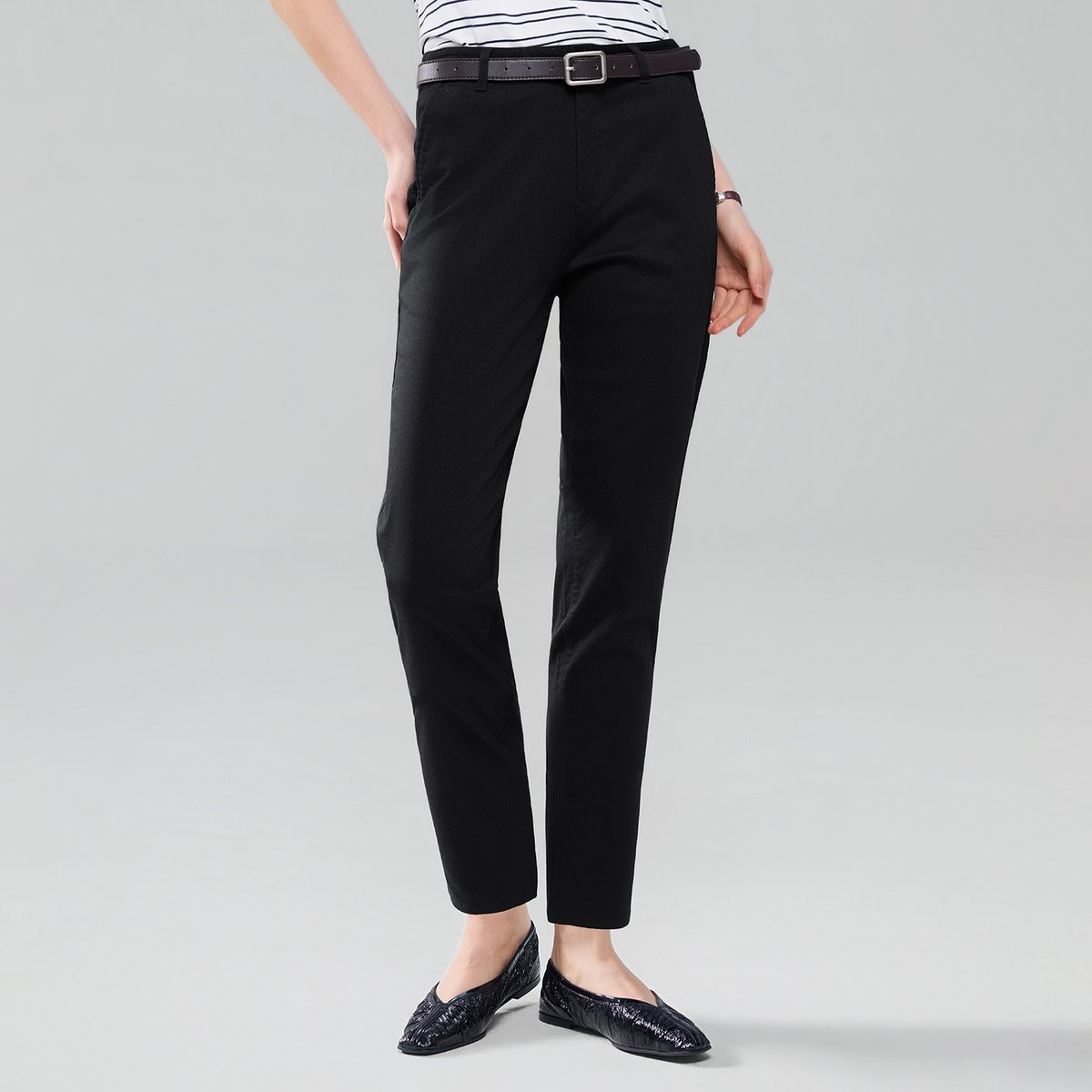 Women's Regular Tapered Pants - Black - Giordano Online