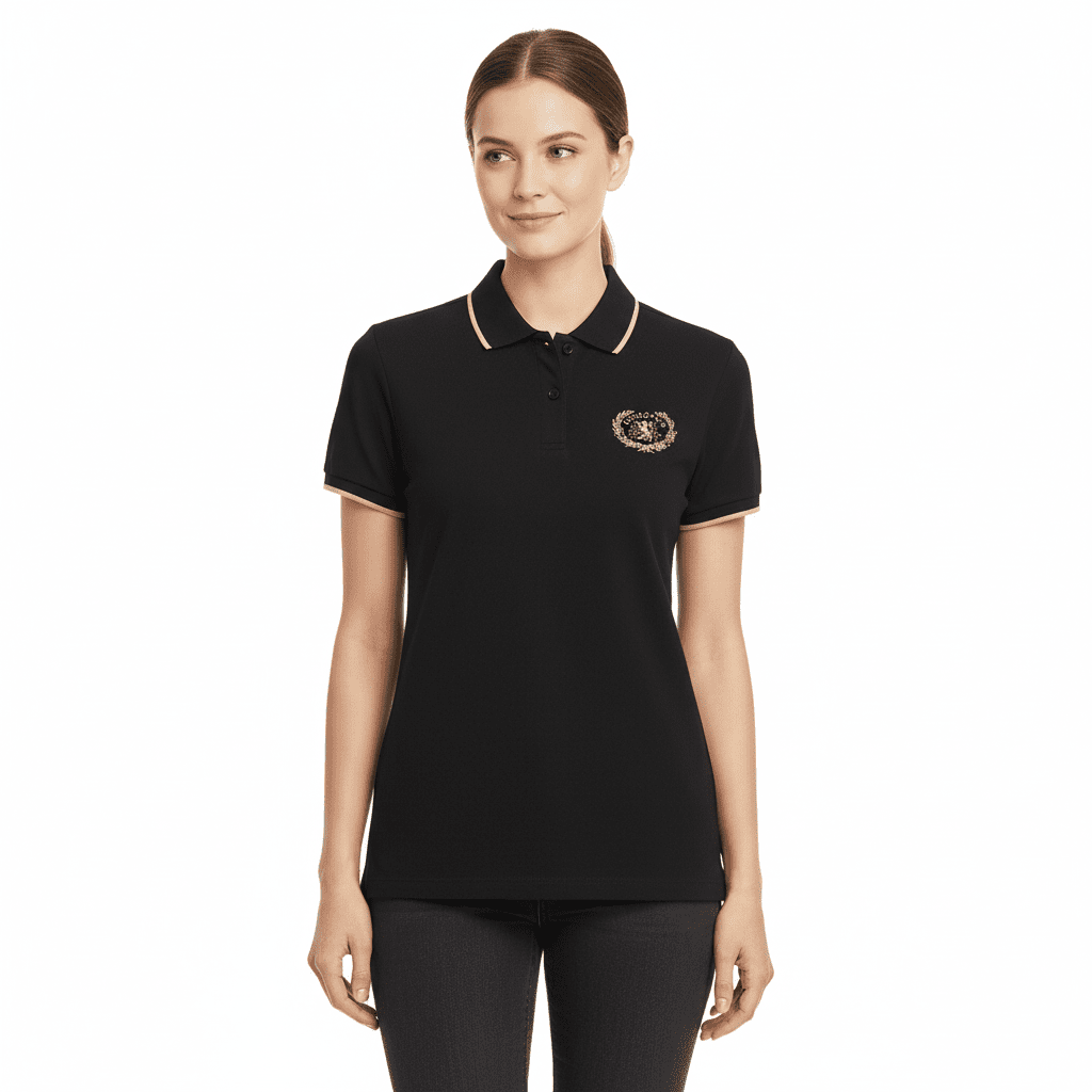 Women’s Short Sleeve Classic Slim Fit Embroidered Polo Shirt - Giordano Online