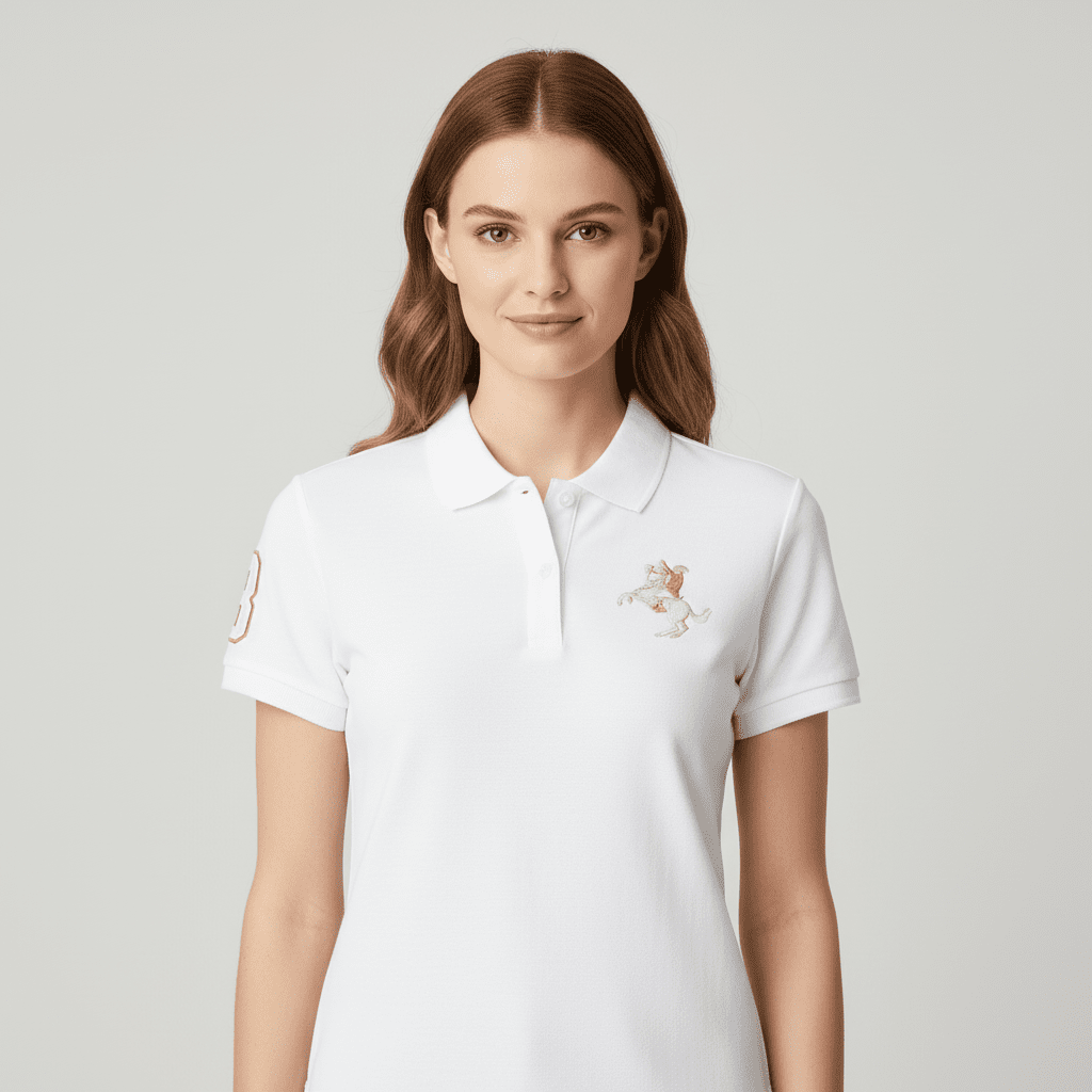 Women’s Slim Fit Embroidered Napoleon Polo - Giordano Online