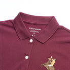 Women’s Slim Fit Embroidered Napoleon Polo - Red - Giordano Online